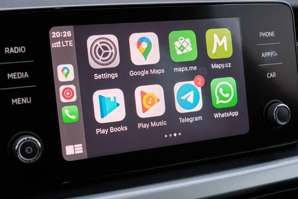 Apple CarPlay on a car dashboard screen