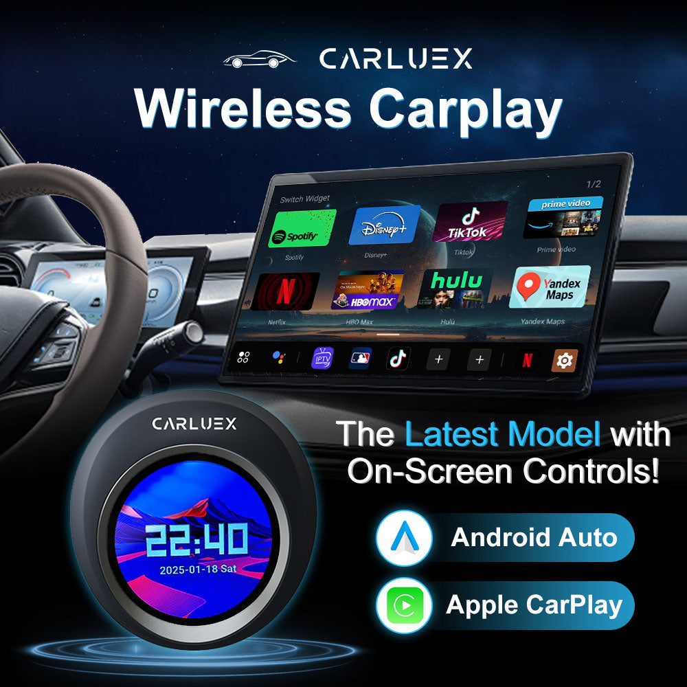 CARLUEX VISION Wireless CarPlay Adapter with Screen Control