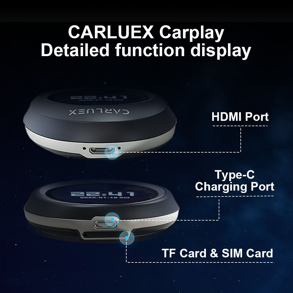 CARLUEX VISION Wireless CarPlay Adapter with Screen Control